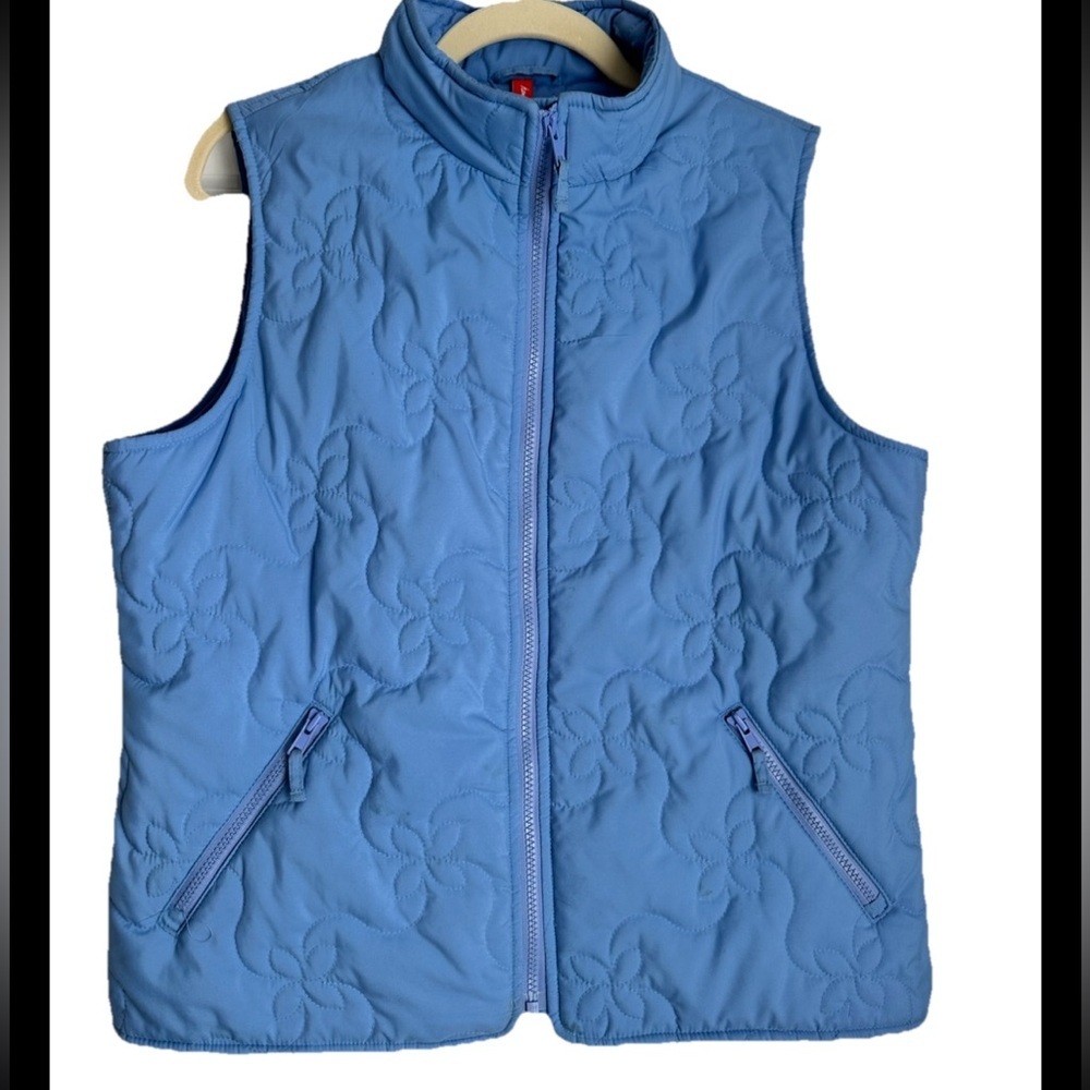 HANNA ANDERSON Women’s Baby Blue Floral Design Vest Sz M